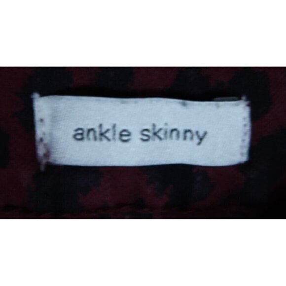 Social Standard by Sanctuary Ankle Pants Womens 12 Red Cheetah Print Skinny FIt - Picture 15 of 15